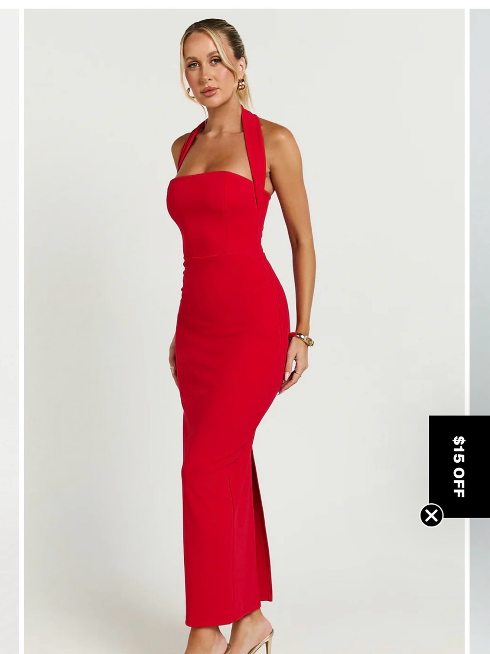 Showpo Red Halter Neck Maxi Dress